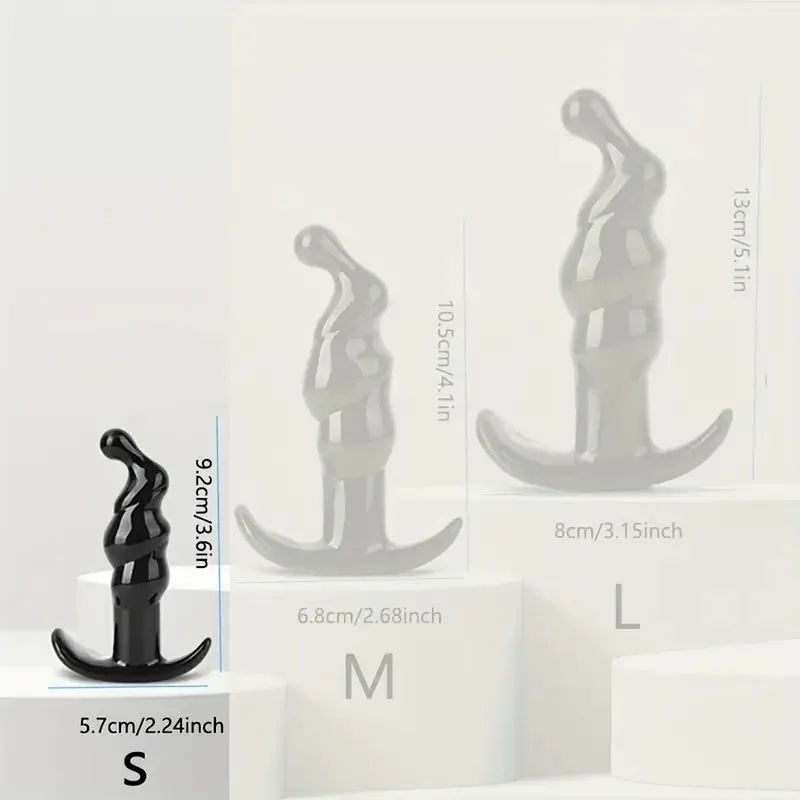 Anal Plug Shape Simulation of Spiral Shape Dildo G-spot Butt Plug Adult Toy