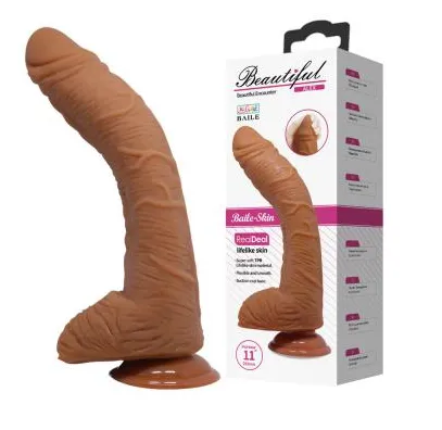 Baile Alex 11 Curved Realistic Dildo 28cm Dong Suction Cup Brown