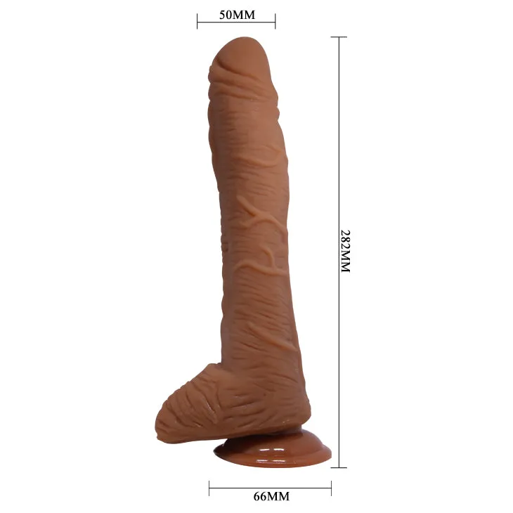 Baile Alex 11 Curved Realistic Dildo 28cm Dong Suction Cup Brown