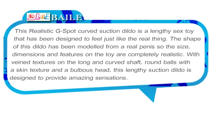 Baile Alex 11 Curved Realistic Dildo 28cm Dong Suction Cup Brown
