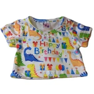 Blue Happy Birthday Dinosaur Stuffie Shirt