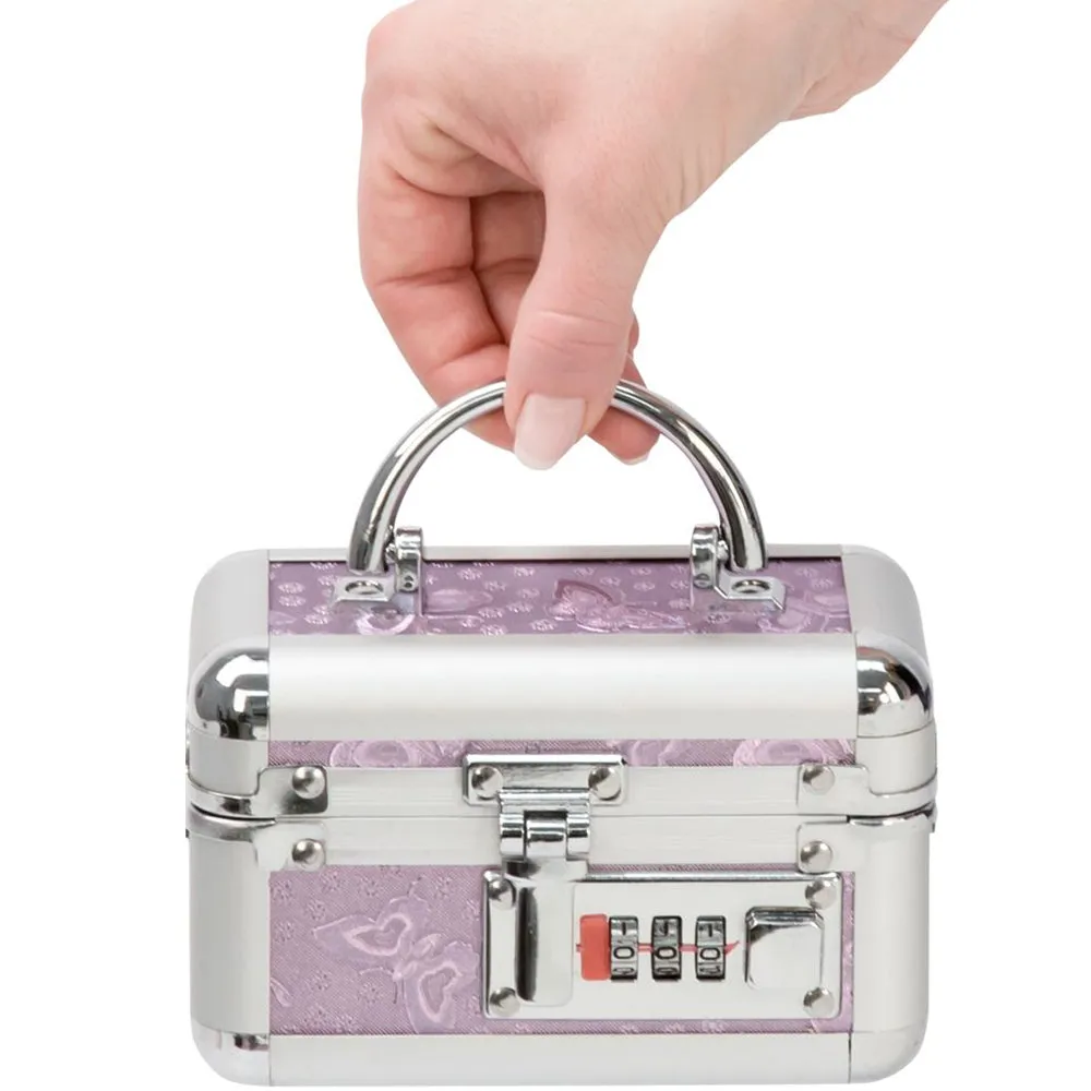 BMS Lockable KEYLESS Vibrator Case Sex Toy Storage Trunk Chest Mini Purple