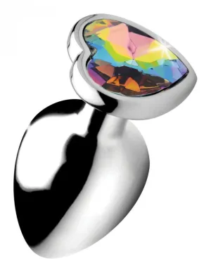 Booty Sparks Rainbow Prism Heart Anal Plug - Large