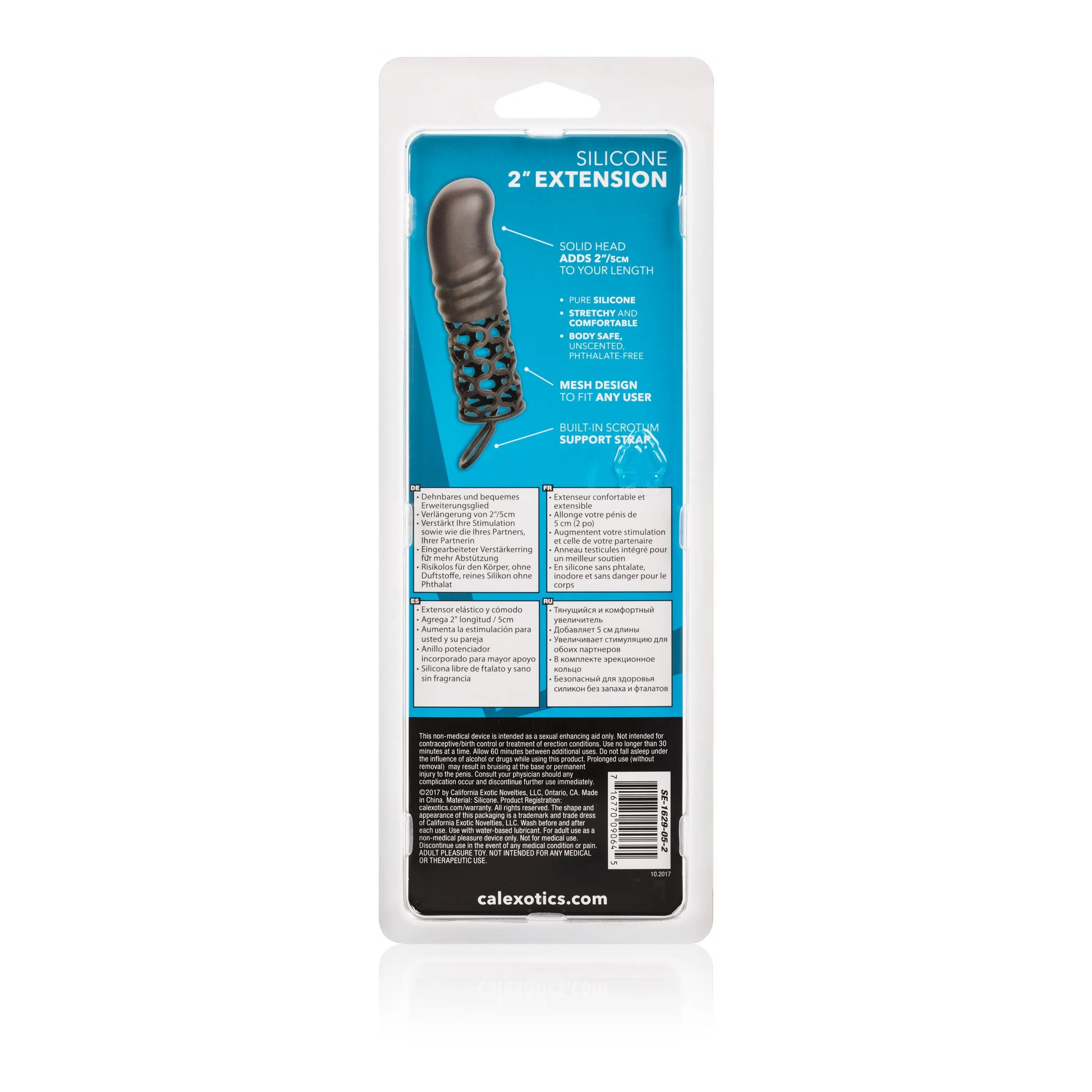 California Exotics - Silicone 2 Penis Extension (Black)