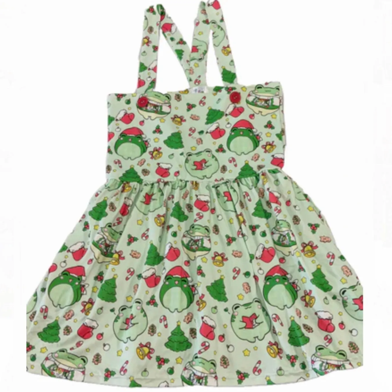 Christmas Frogs Suspender Skirt Dress