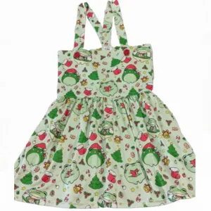 Christmas Frogs Suspender Skirt Dress