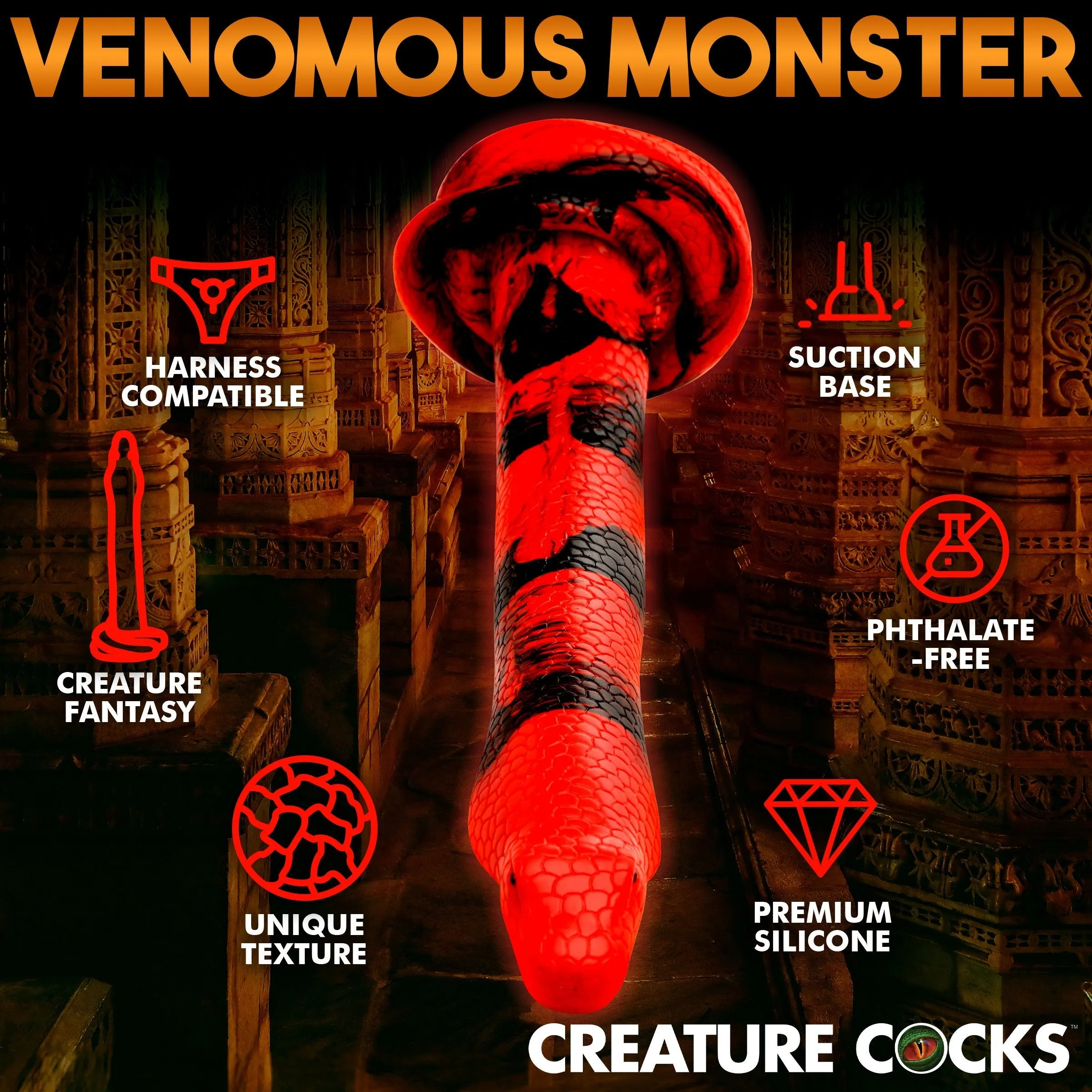 Creature Cocks King Cobra X-Large 18 Silicone XL Dong Anal Snake Dildo Sex Toy