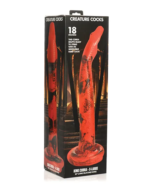 Creature Cocks King Cobra X-Large 18 Silicone XL Dong Anal Snake Dildo Sex Toy