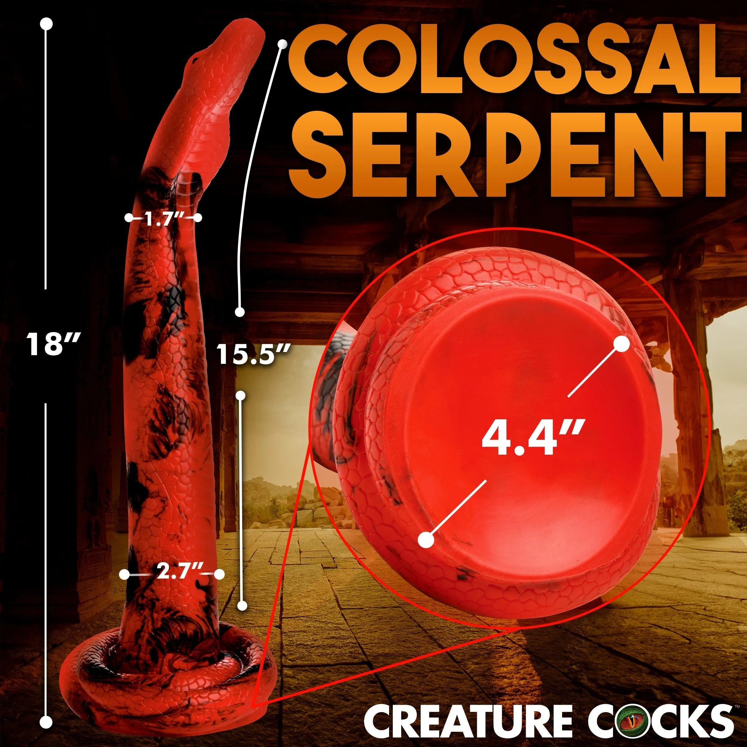 Creature Cocks King Cobra X-Large 18 Silicone XL Dong Anal Snake Dildo Sex Toy