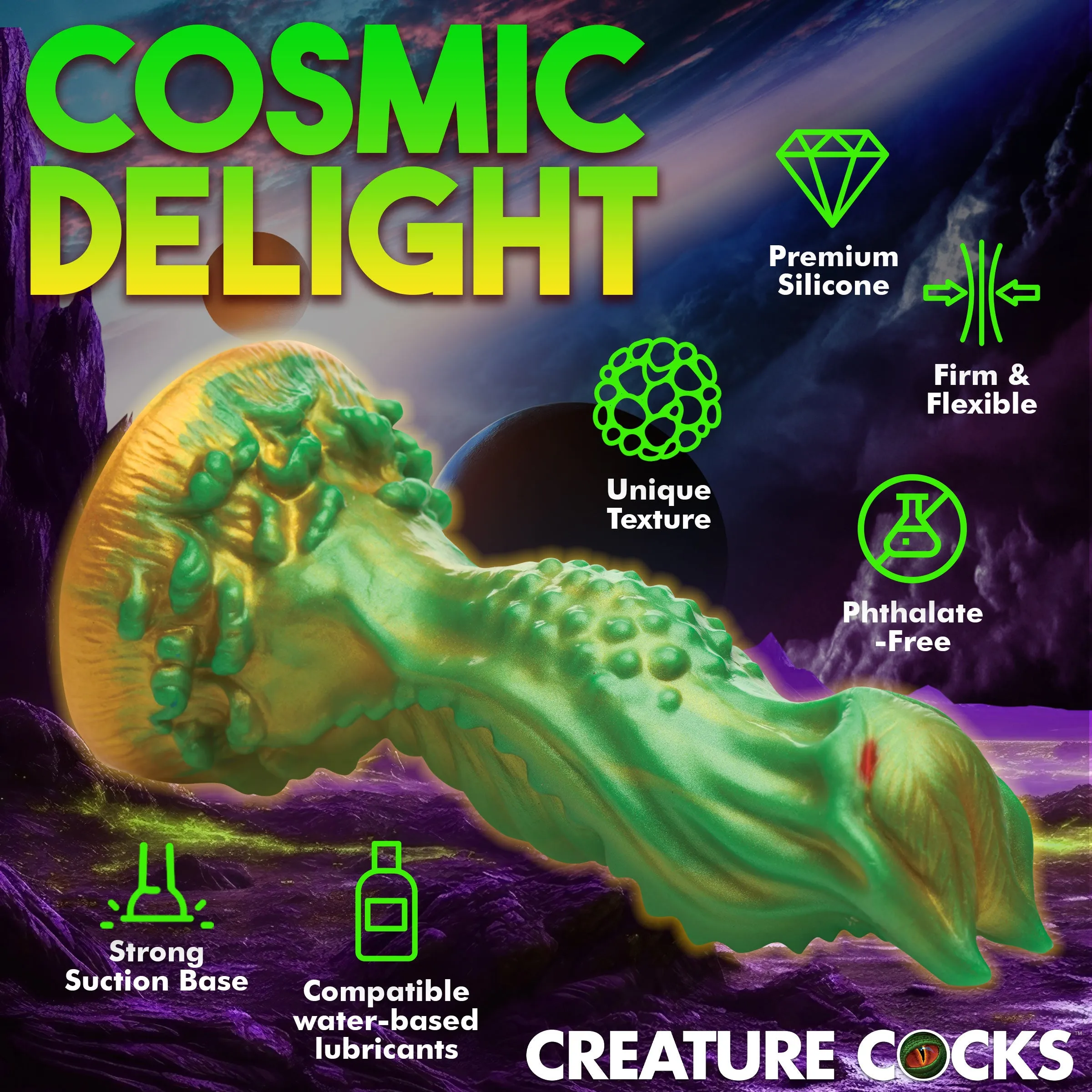Creature Cocks Nebula Alien Silicone Dildo Anal Plug Fantasy Dong Sex Toy