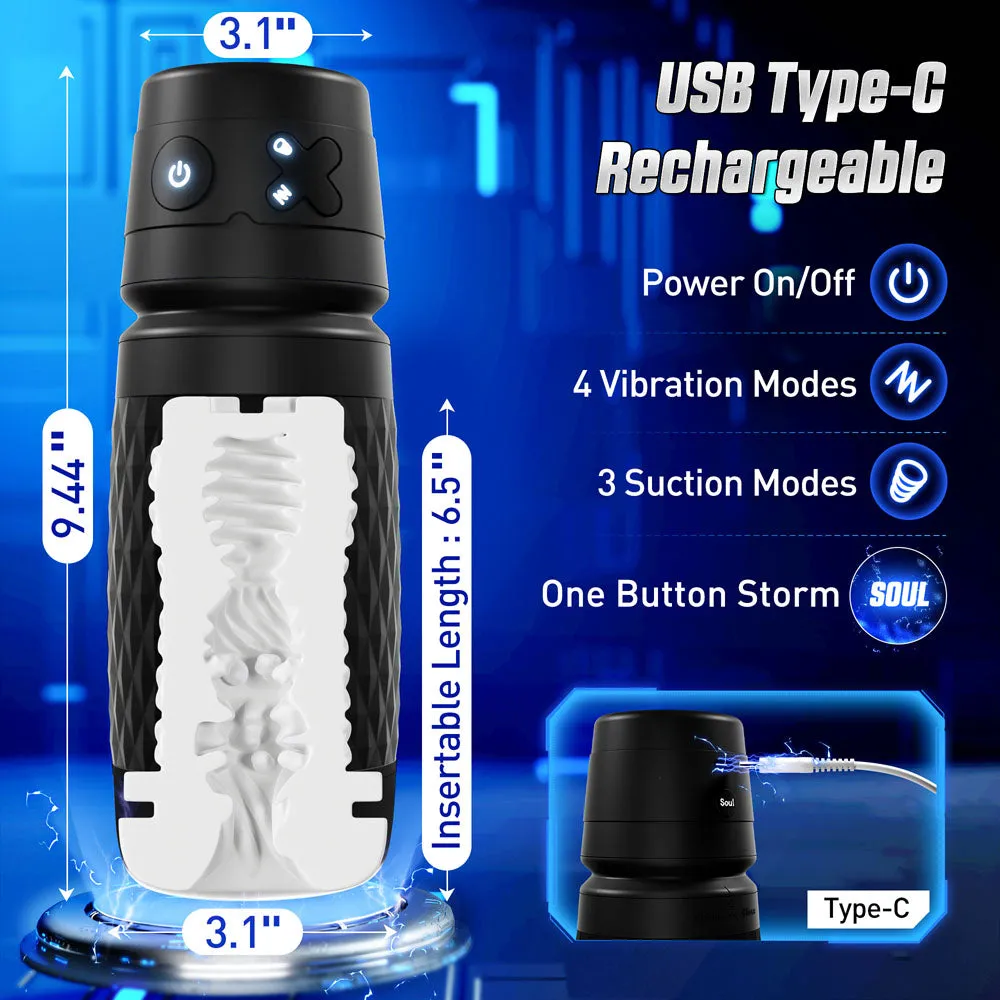 CyberSkin B-Warrior Sucking & Vibrating Auto Male Masturbator USB