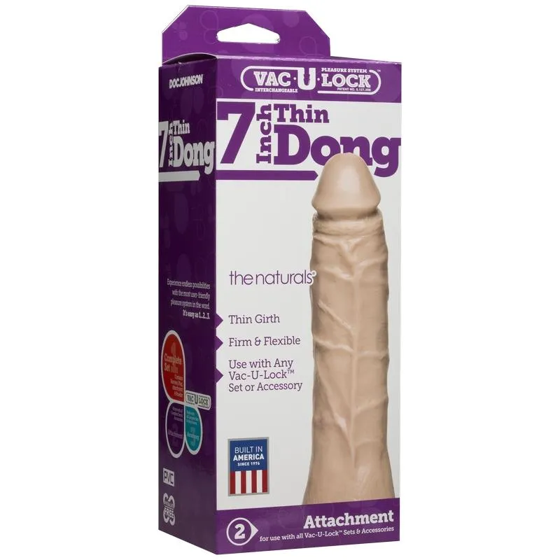 Doc Johnson Thin 7 Natural Dong Vac-u-Lock Vanilla