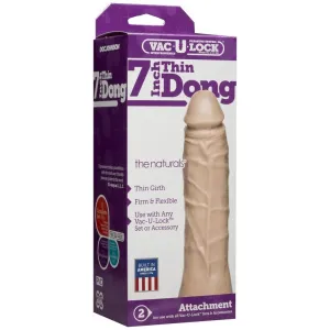 Doc Johnson Thin 7 Natural Dong Vac-u-Lock Vanilla