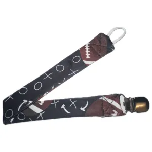 Football Fabric Pacifier Clips - 14