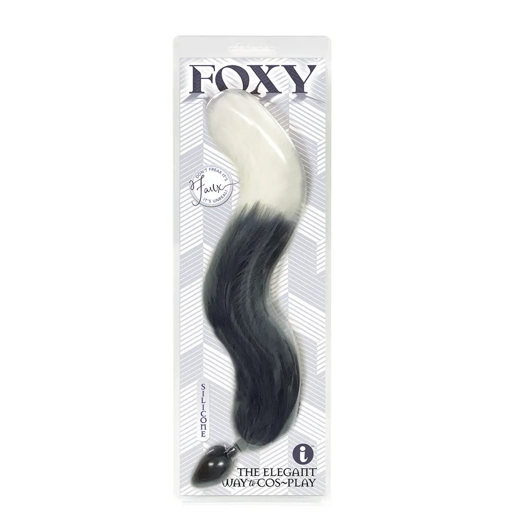 Foxy Fox Tail Silicone Butt Plug - Silver