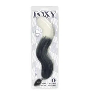 Foxy Fox Tail Silicone Butt Plug - Silver