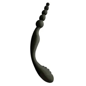 Icon Brands - S Double Header Double Ended Silicone Anal Beads (Black)