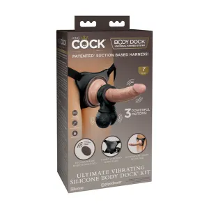 King Cock Elite Ultimate Vibrating Silicone Body Dock Kit