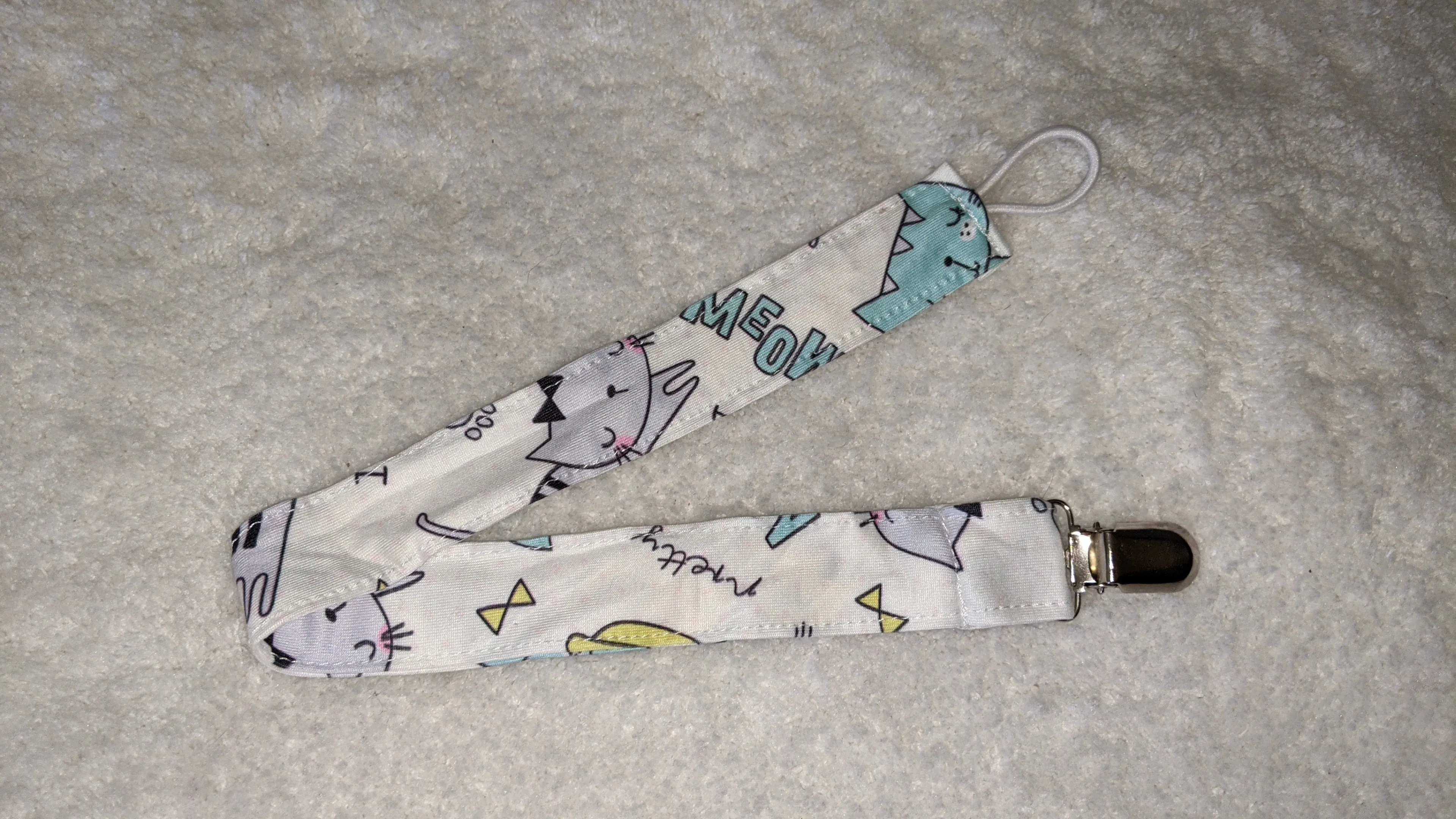 Kitty Fabric Pacifier Clips