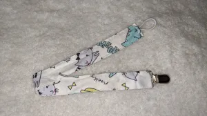 Kitty Fabric Pacifier Clips