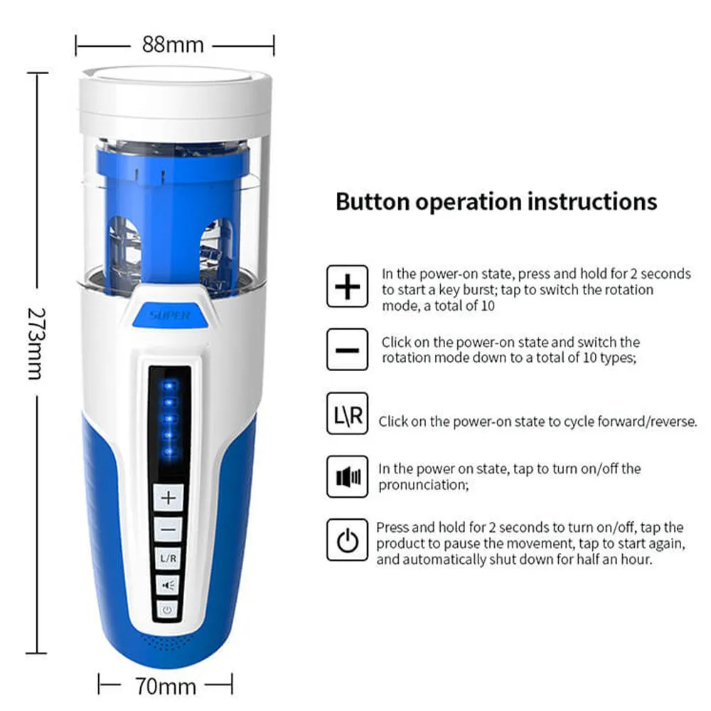 LETEN Automatic Piston Thrusting Rotating Vibrating Male Masturbator Sex Toy