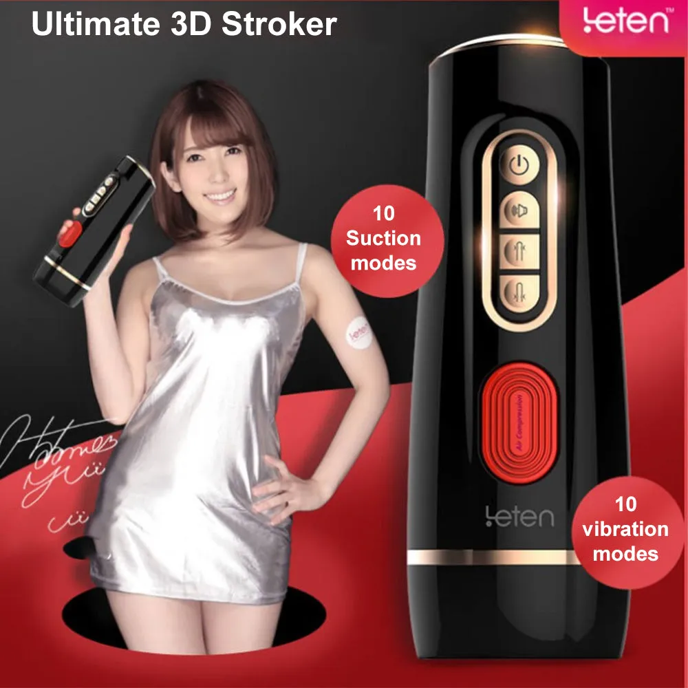 LETEN Sucking & Vibrating V3 AUTO 3D Male Masturbator Pocket Pussy Sex Toy