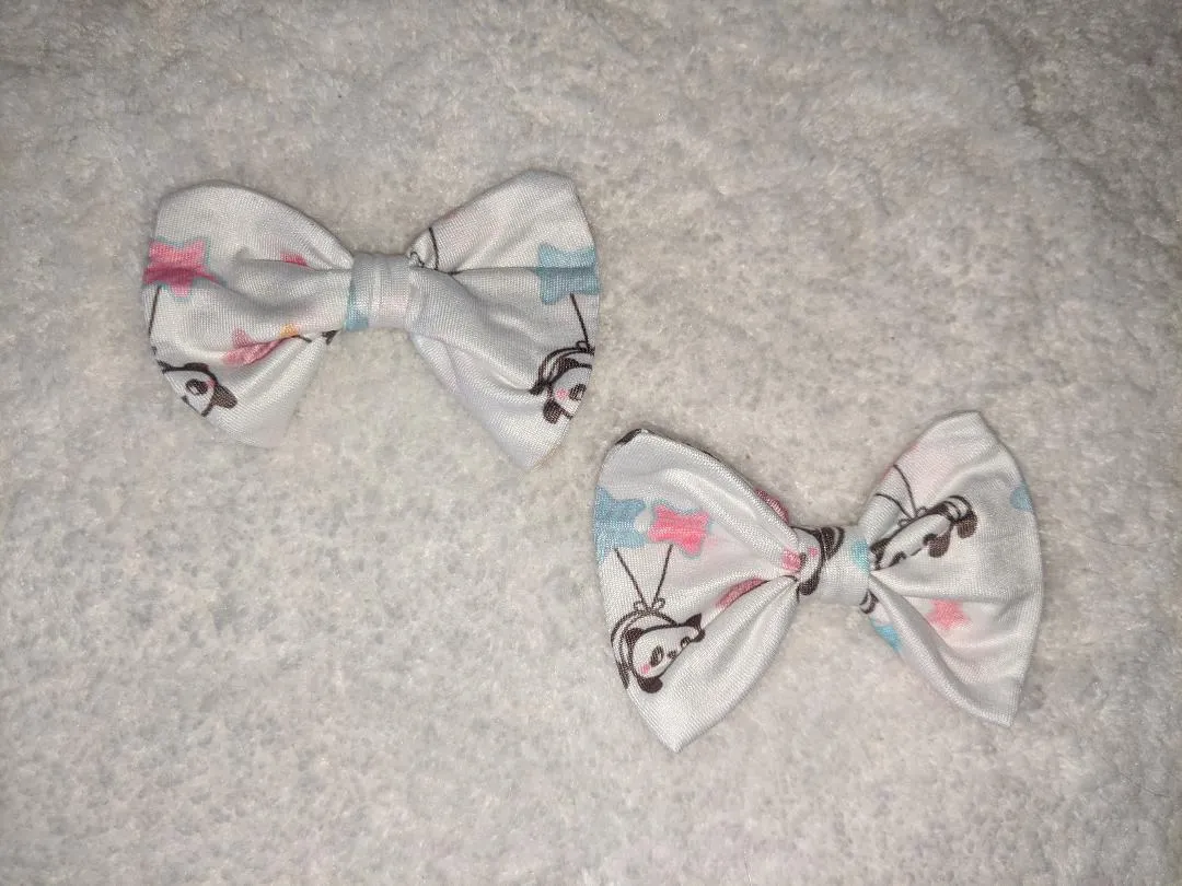 Lil Panda Fabric 2pc Set Hair Bow