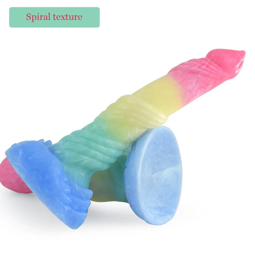 Long Spiral Winding Silicone Dildo with Suction Cup
