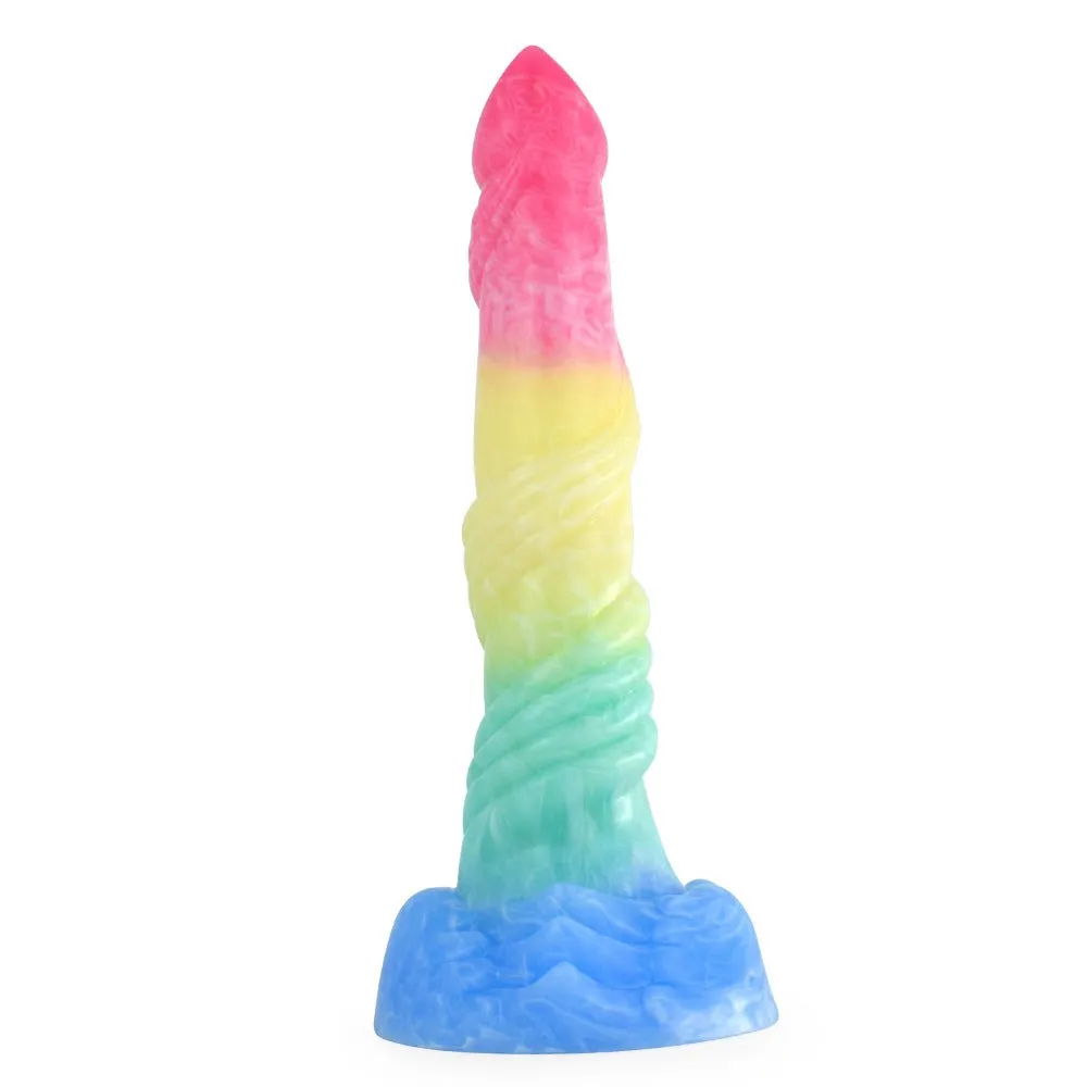 Long Spiral Winding Silicone Dildo with Suction Cup