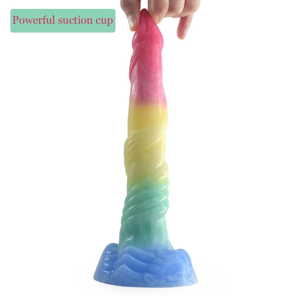 Long Spiral Winding Silicone Dildo with Suction Cup