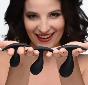 Master Series Dark Curved Anal Trainer - Black 3 Piece Set