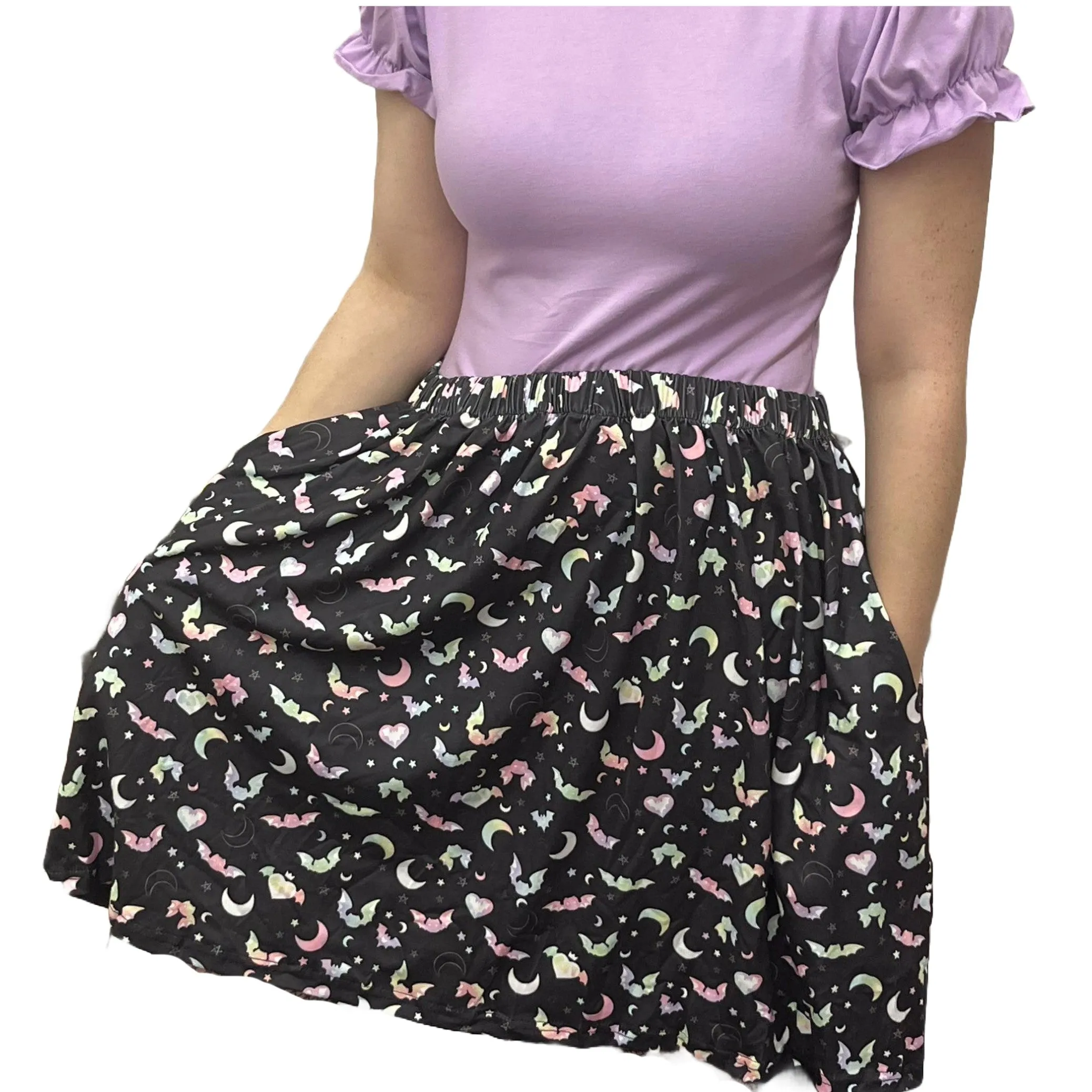 Pastel Bats Skater Skirt
