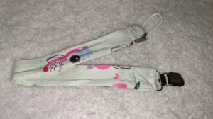 Pastel Owls Fabric Pacifier Clips - 14