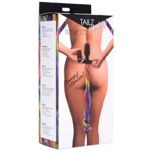 Rainbow Pony Tail Vibrating Anal Plug