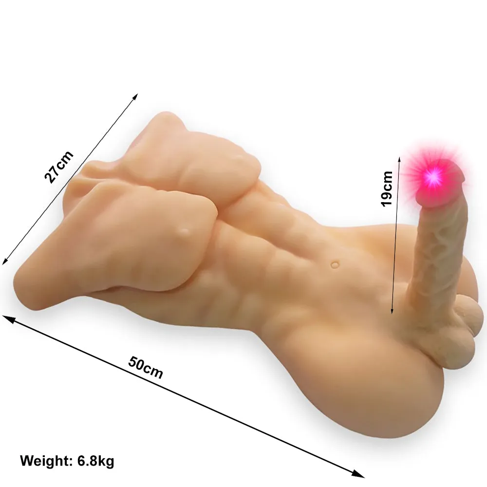 Sex Doll Realistic Male Masturbator Life-Like 19cm Dildo Dong Gay Ass Torso Toy