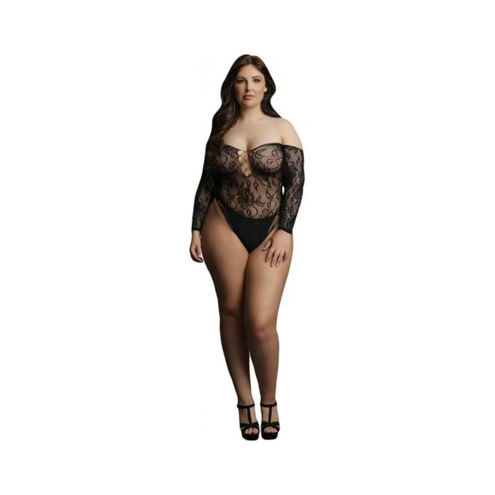 Shots Le Desir Wonder Rhinestone Bodysuit Osx Black