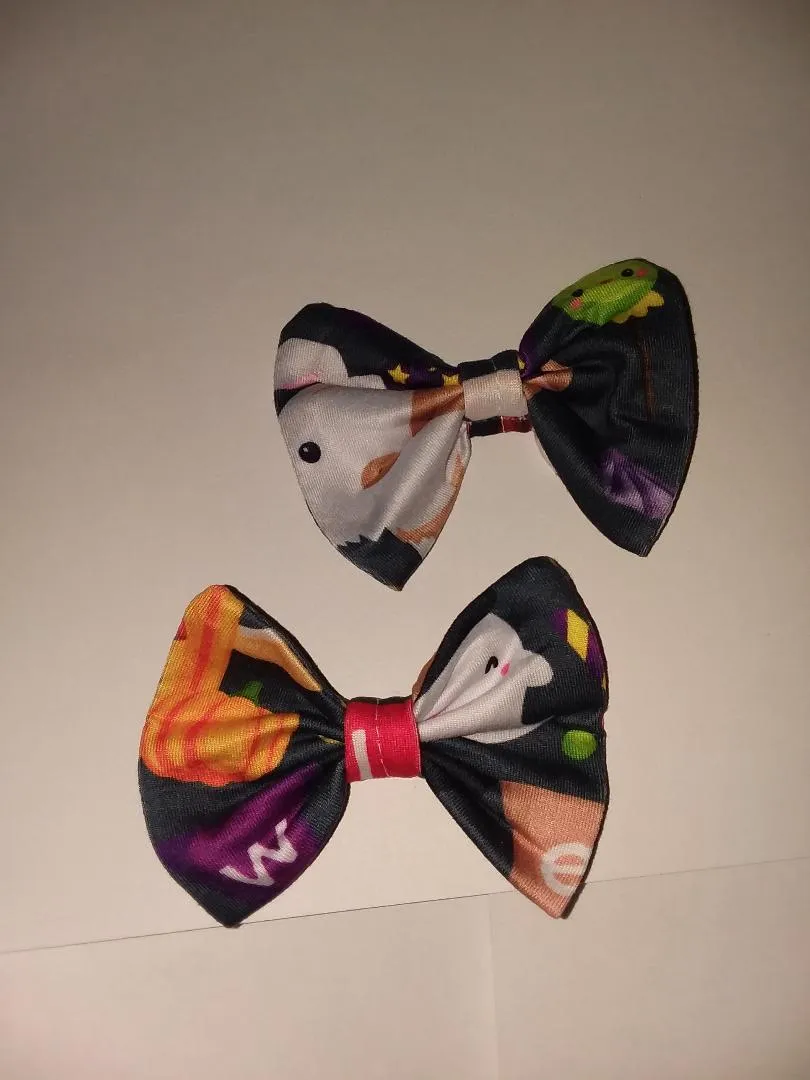 Spooky Pup Fabric Hair Bow 2pc Set