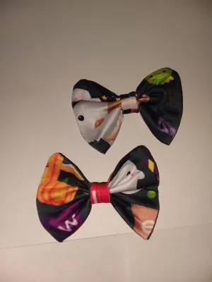 Spooky Pup Fabric Hair Bow 2pc Set