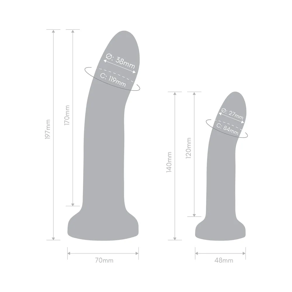 Together Duo 2-Piece 5 / 7 in. Silicone Dildo & Harness Set Purple
