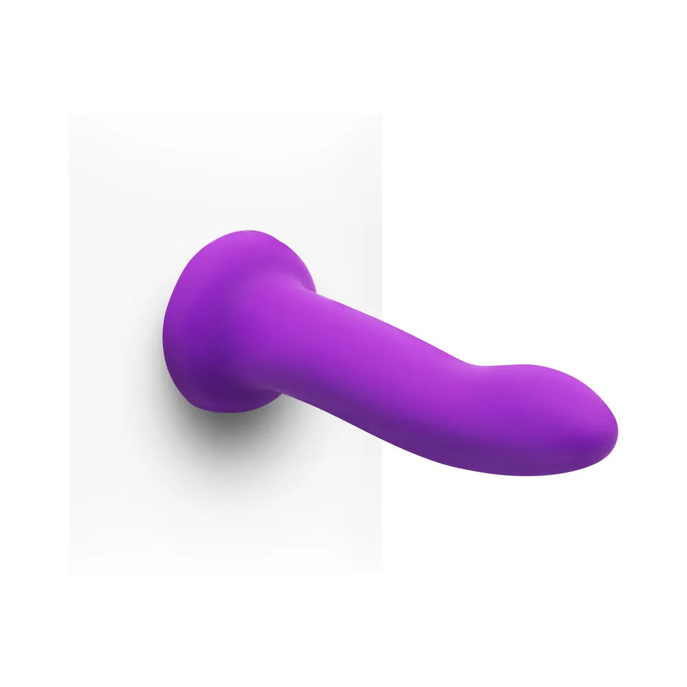 Together Duo 2-Piece 5 / 7 in. Silicone Dildo & Harness Set Purple