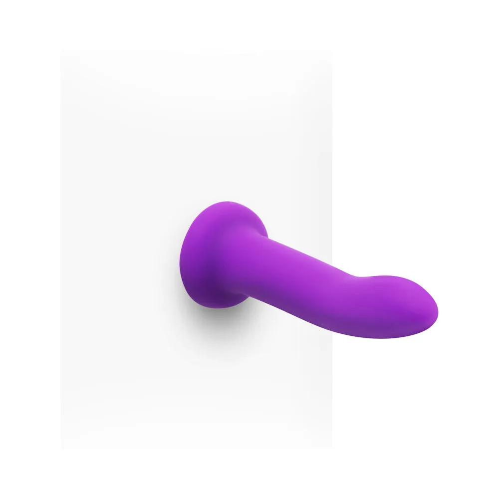 Together Duo 2-Piece 5 / 7 in. Silicone Dildo & Harness Set Purple