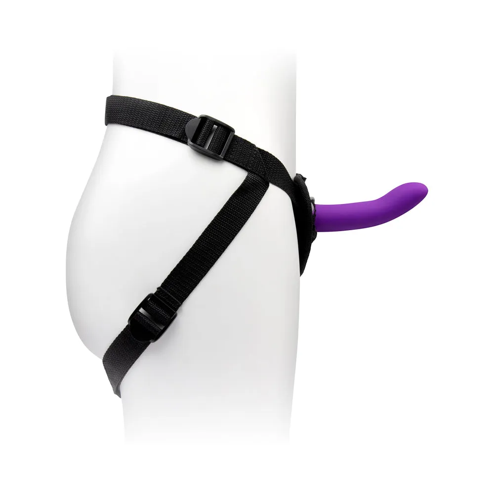 Together Duo 2-Piece 5 / 7 in. Silicone Dildo & Harness Set Purple