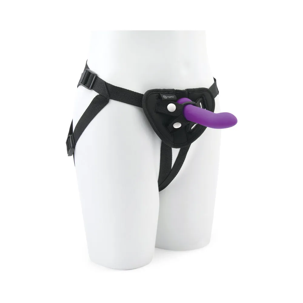 Together Duo 2-Piece 5 / 7 in. Silicone Dildo & Harness Set Purple