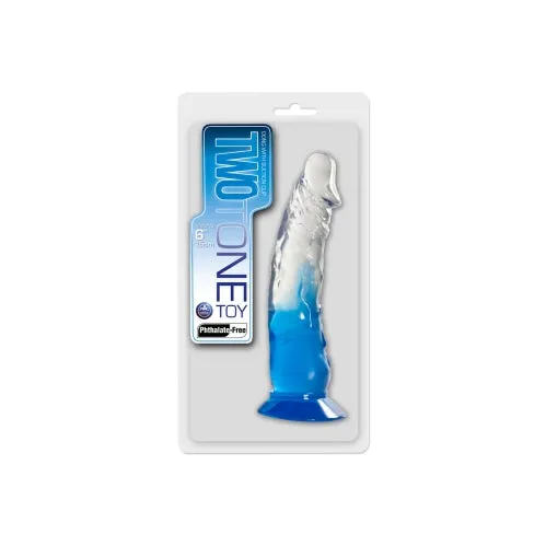 Two Tone 6 PVC Dong in Clear/Blue